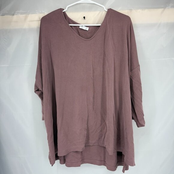 J. Jill Tops - J Jill Pure Women 4X Blouse Dolman 3/4 Sleeve Shirt Solid Purple V Neck Casual